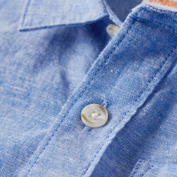 Gymboree Boys' Light Blue Linen Blend Long Sleeve Button Up NWT Linen Collection - Picture 4 of 7